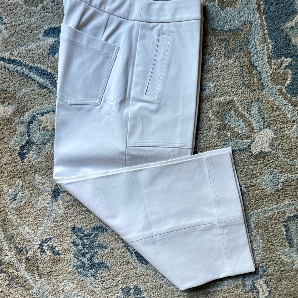 Spanx White Cropped Wide Leg Pull On Pants NWT 8 Petite